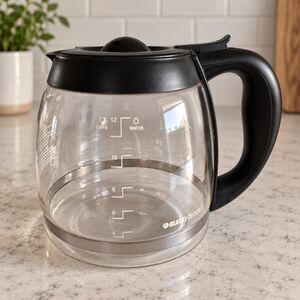 BLACK+DECKER 12 Cup Glass Coffee Carafe Replacement Pot Black Handle Lid